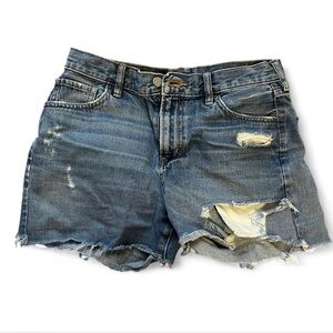 [SOLD] Uniqlo Blue Distressed Jean Shorts